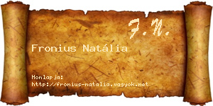 Fronius Natália névjegykártya